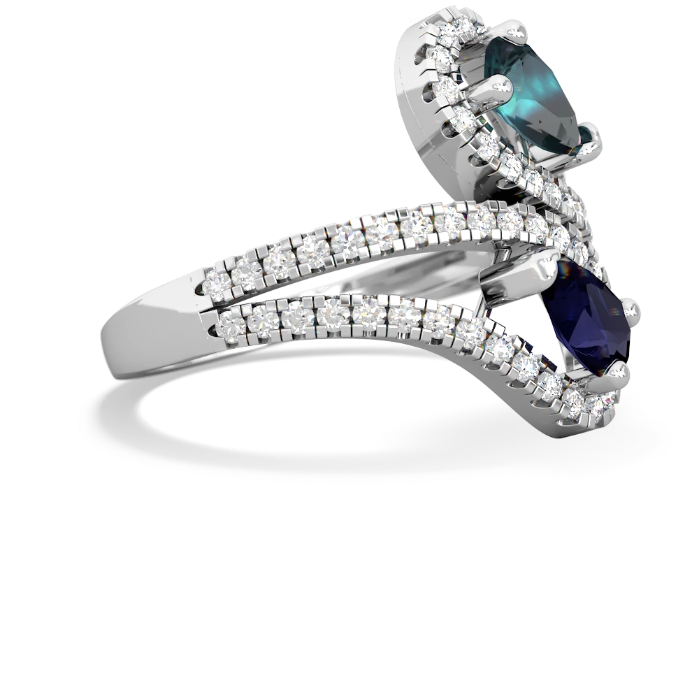 Alexandrite Diamond Dazzler 14K White Gold ring R3000