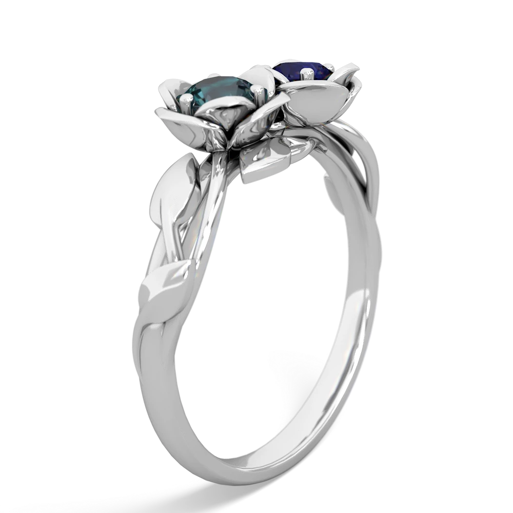 Alexandrite Rose Garden 14K White Gold ring R5510