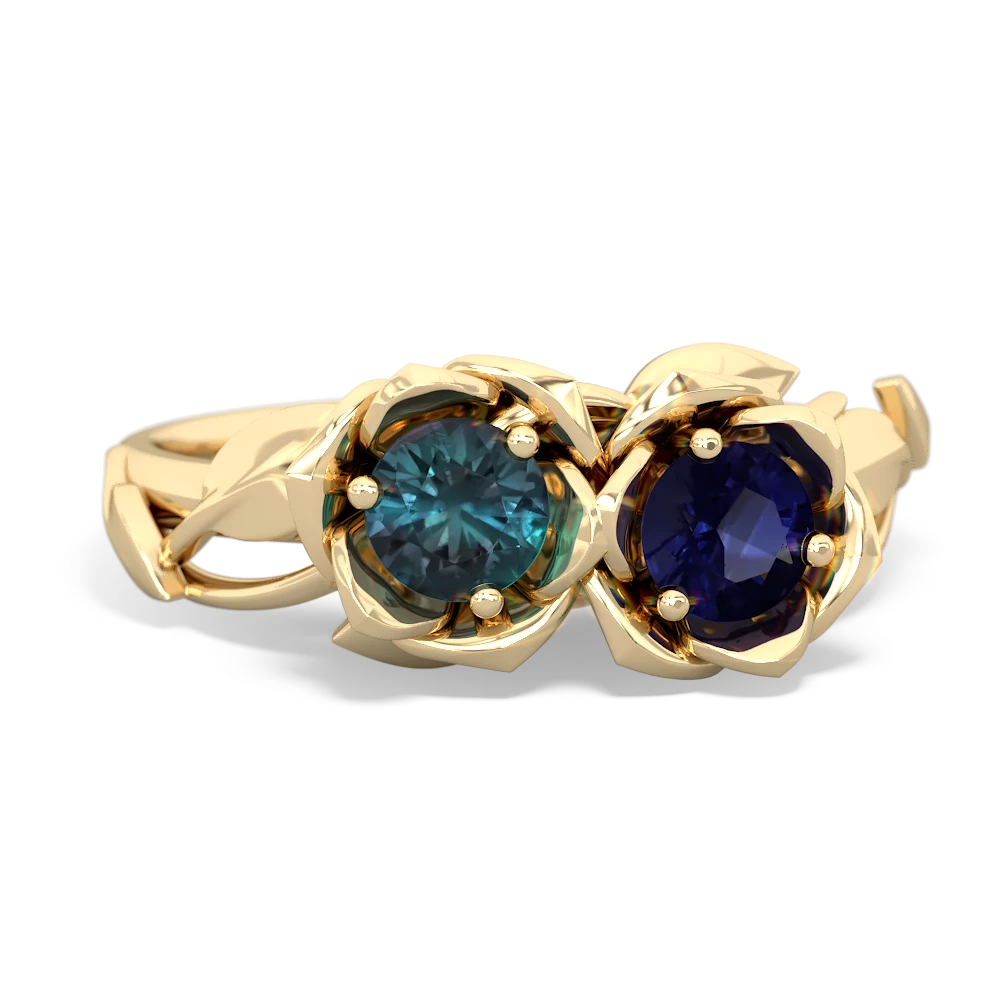 Alexandrite Rose Garden 14K Yellow Gold ring R5510