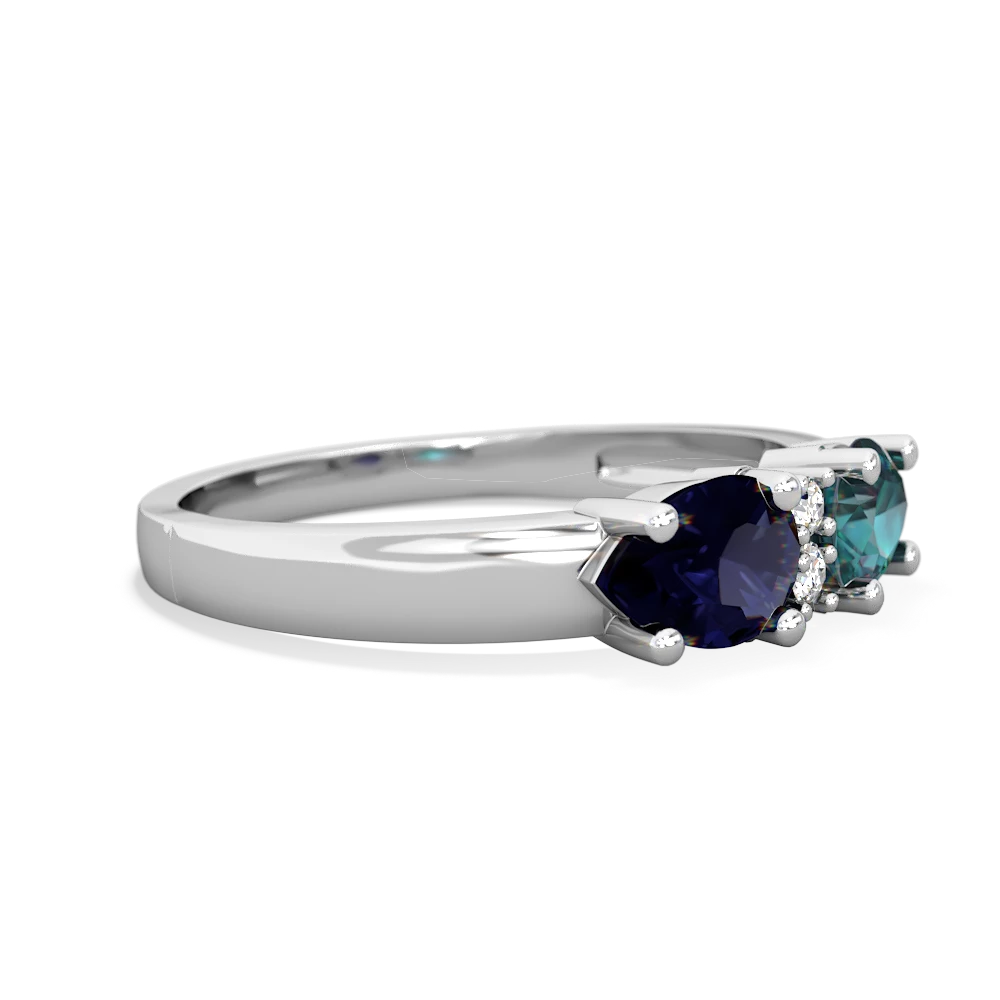 Alexandrite Pear Bowtie 14K White Gold ring R0865