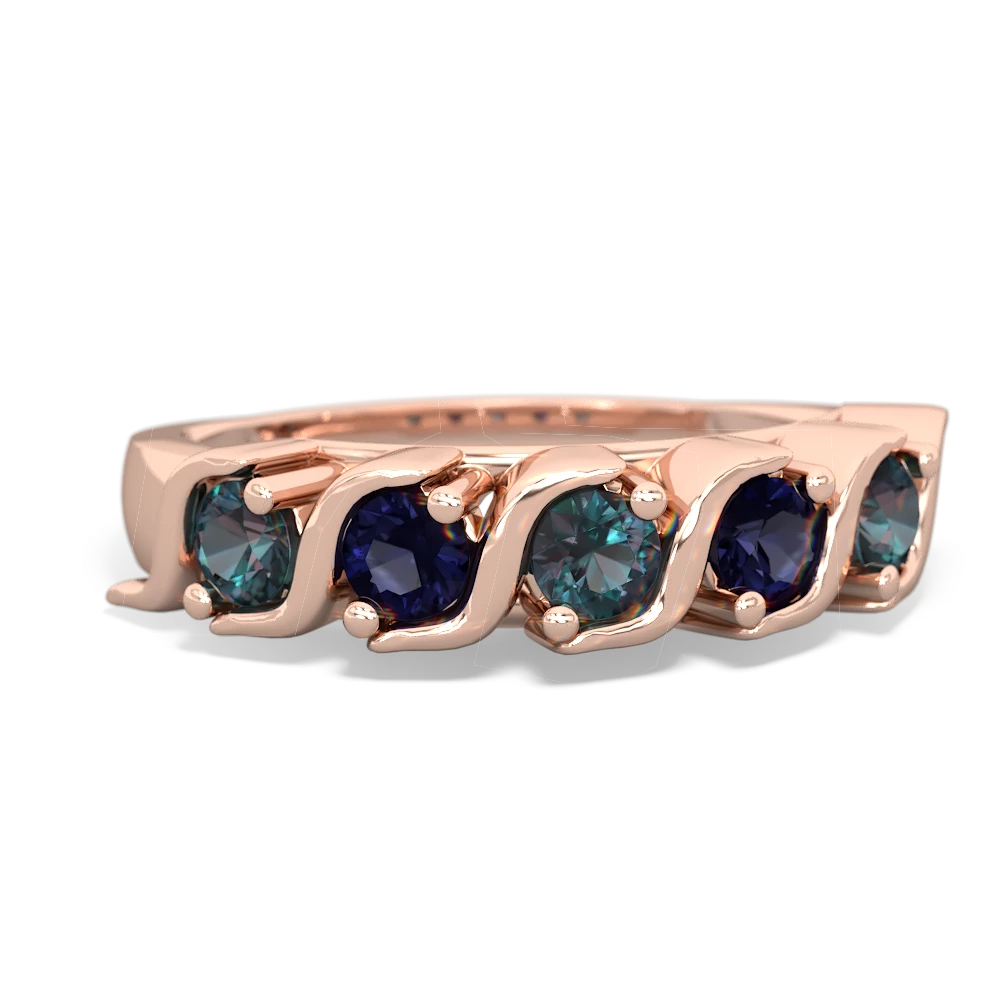 Alexandrite Anniversary Band 14K Rose Gold ring R2089