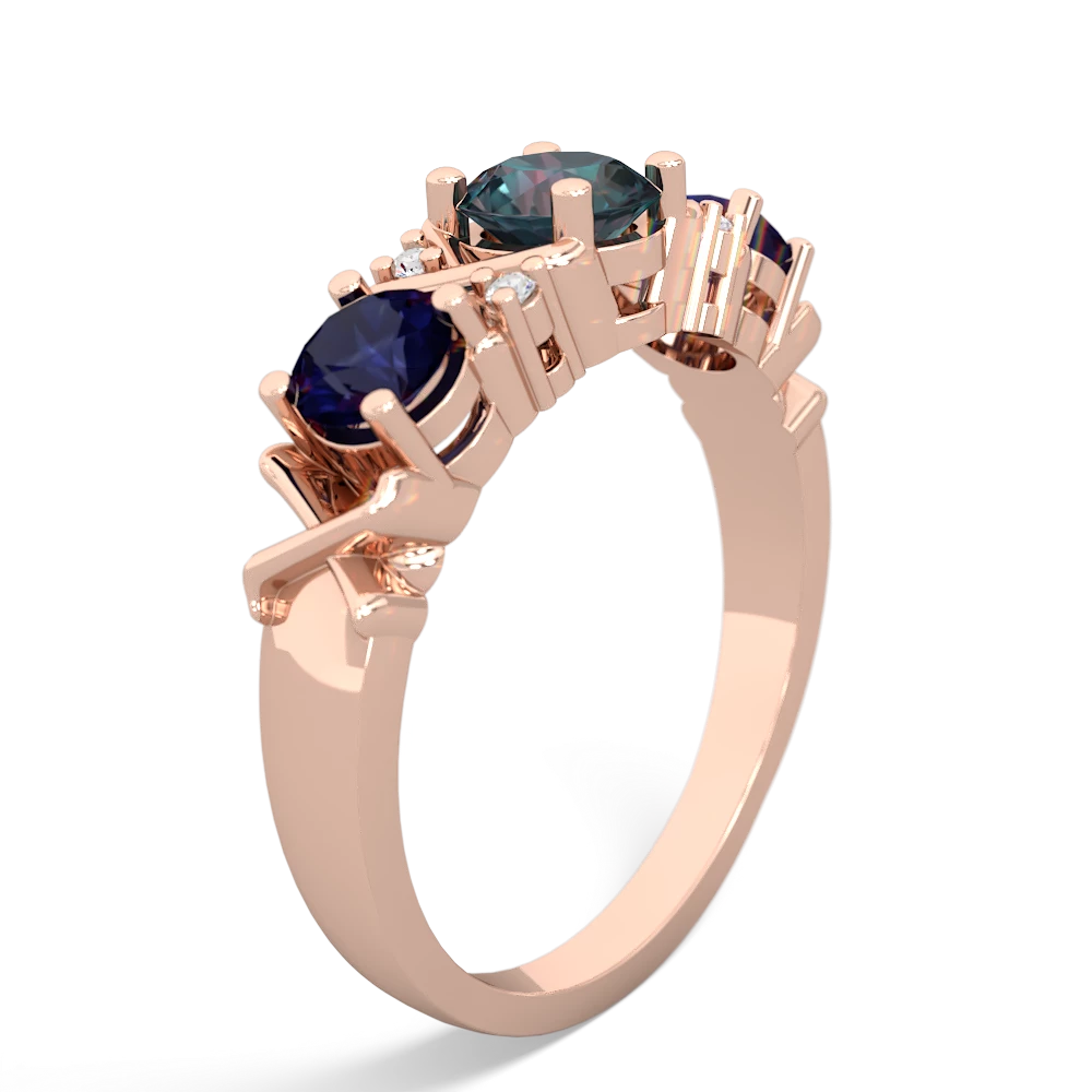 Alexandrite Hugs And Kisses 14K Rose Gold ring R5016