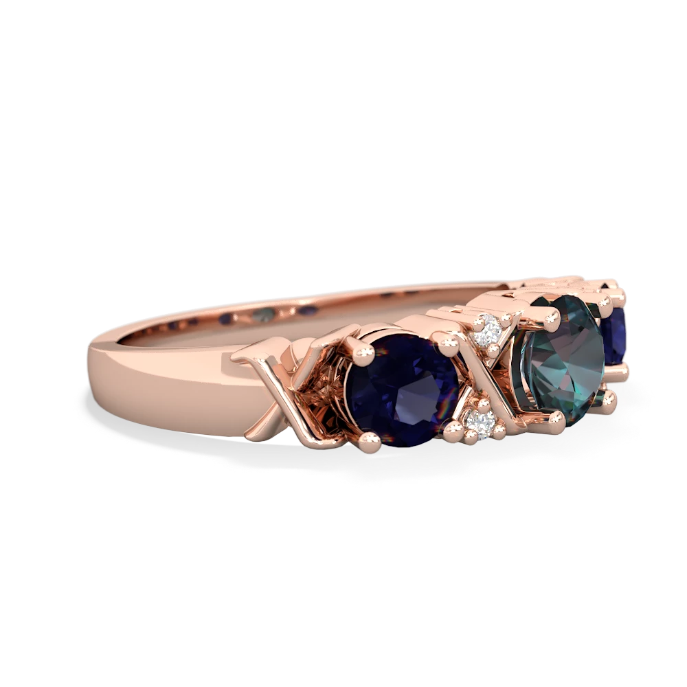 Alexandrite Hugs And Kisses 14K Rose Gold ring R5016