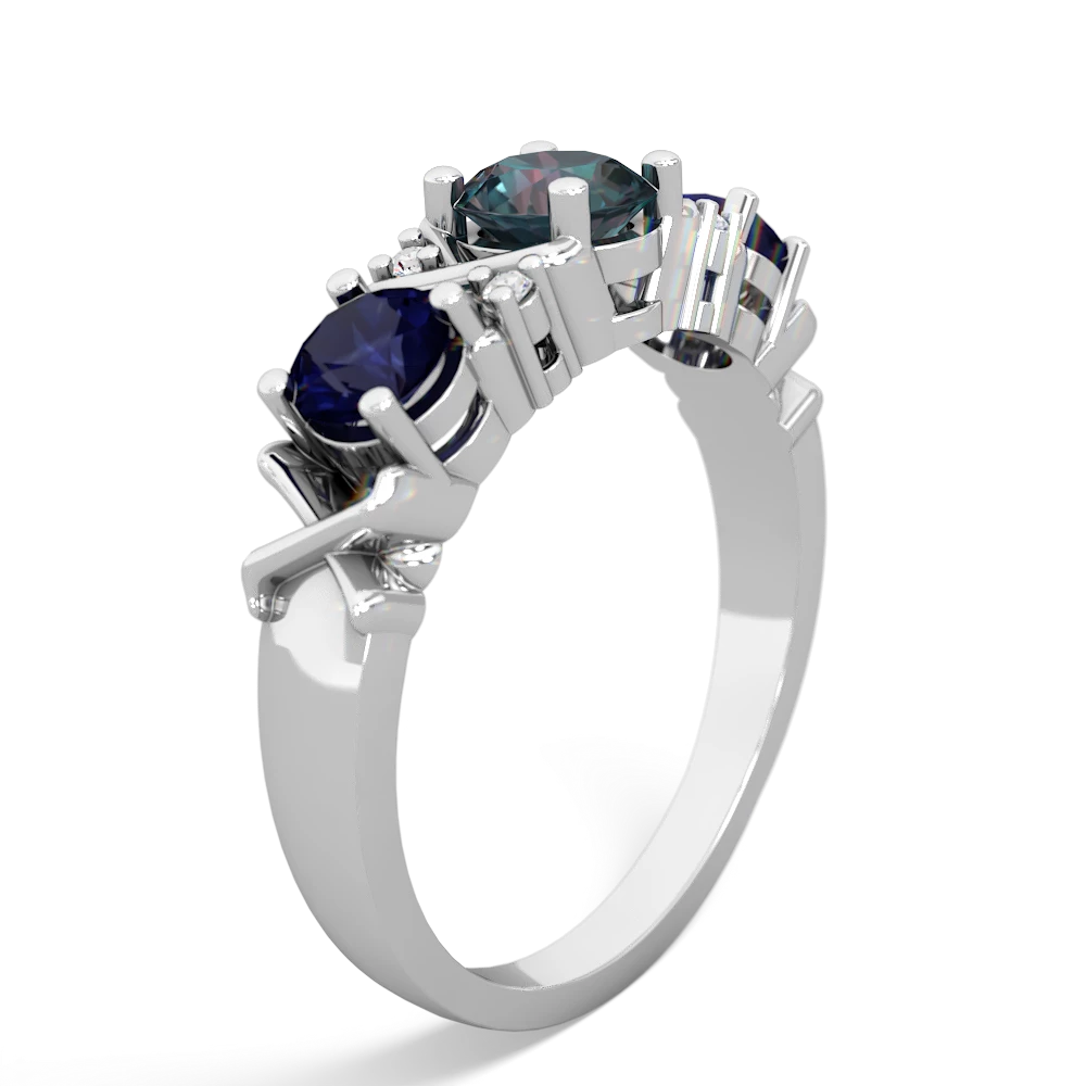 Alexandrite Hugs And Kisses 14K White Gold ring R5016