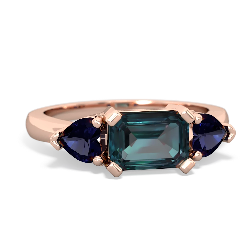 Alexandrite Three Stone 14K Rose Gold ring R5235