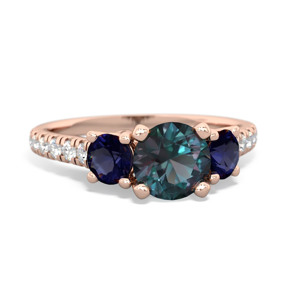 Alexandrite Pave Trellis 14K Rose Gold ring R5500