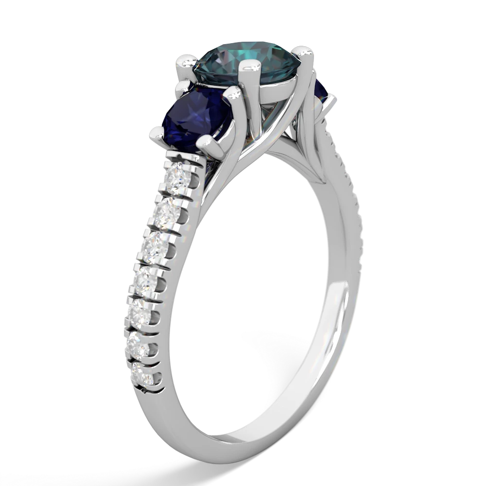 Alexandrite Pave Trellis 14K White Gold ring R5500