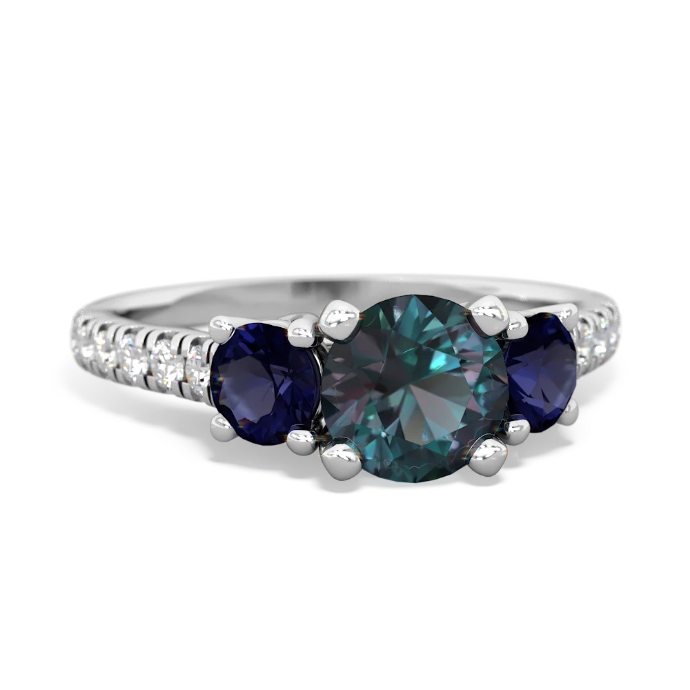 Alexandrite Pave Trellis 14K White Gold ring R5500