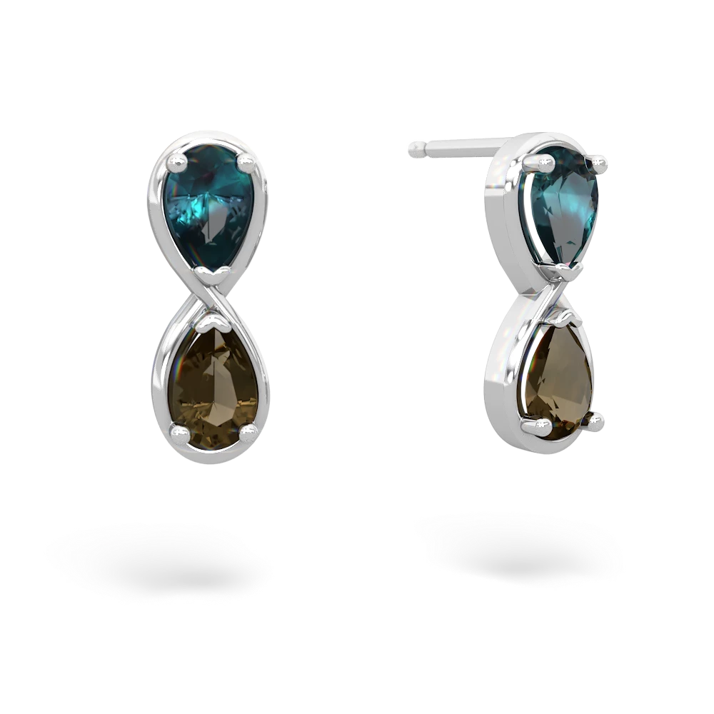 Alexandrite Infinity 14K White Gold earrings E5050