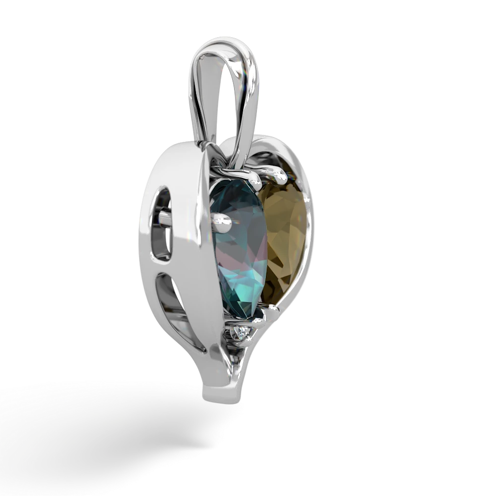 Alexandrite Two Become One 14K White Gold pendant P5330