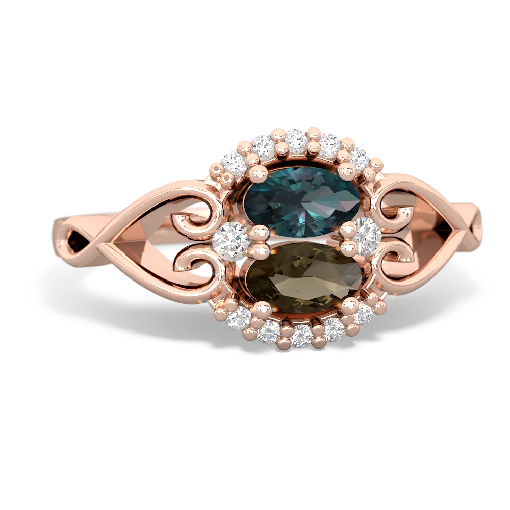 Alexandrite Love Nest 14K Rose Gold ring R5860