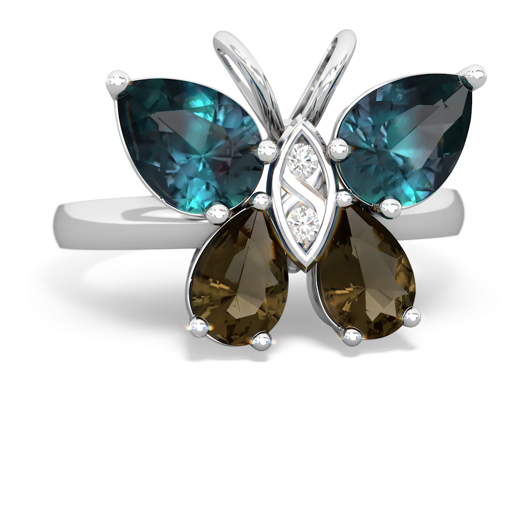 Alexandrite Butterfly 14K White Gold ring R2215