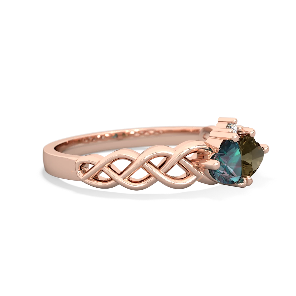 Alexandrite Heart To Heart Braid 14K Rose Gold ring R5870