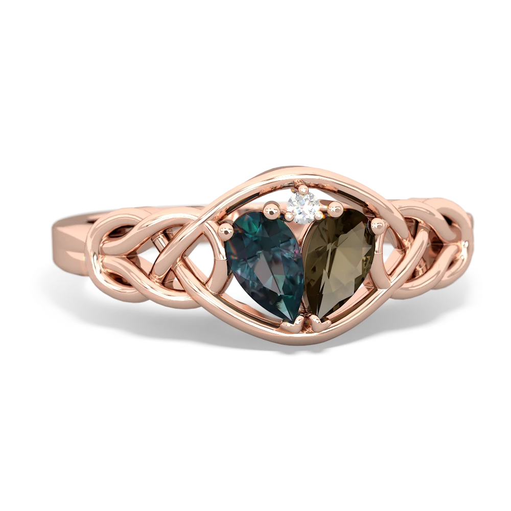 Alexandrite Celtic Love Knot 14K Rose Gold ring R5420