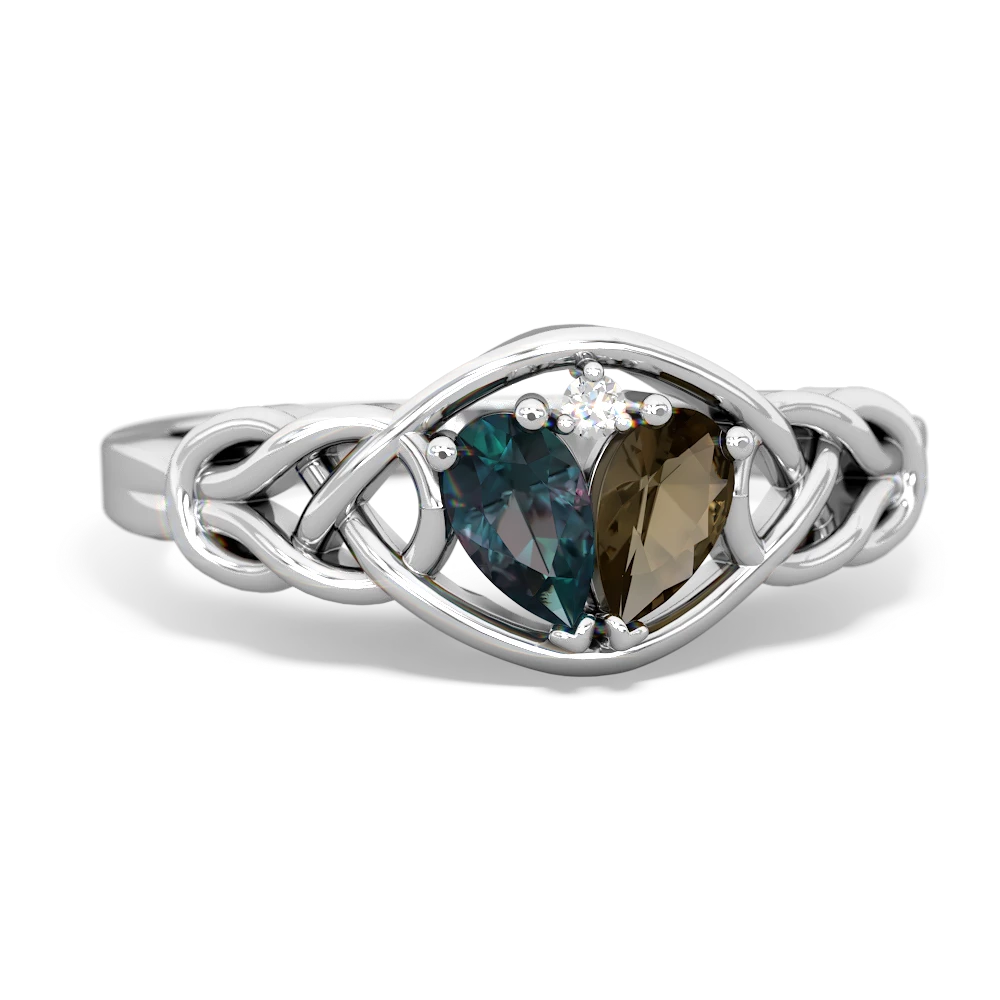 Alexandrite Celtic Love Knot 14K White Gold ring R5420