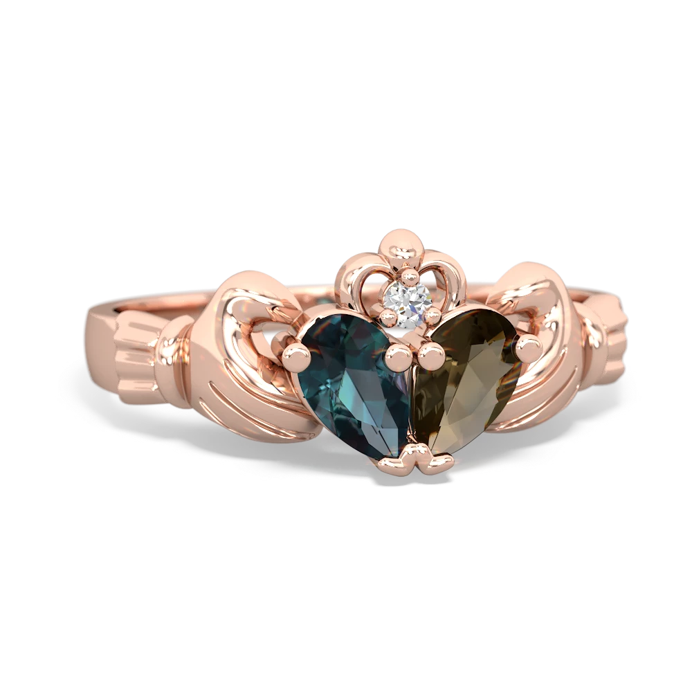 Alexandrite 'Our Heart' Claddagh 14K Rose Gold ring R2388