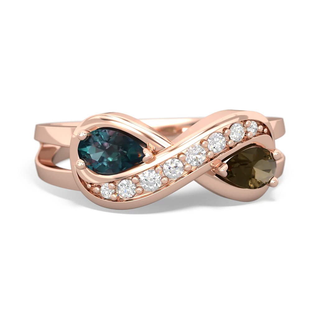 Alexandrite Diamond Infinity 14K Rose Gold ring R5390