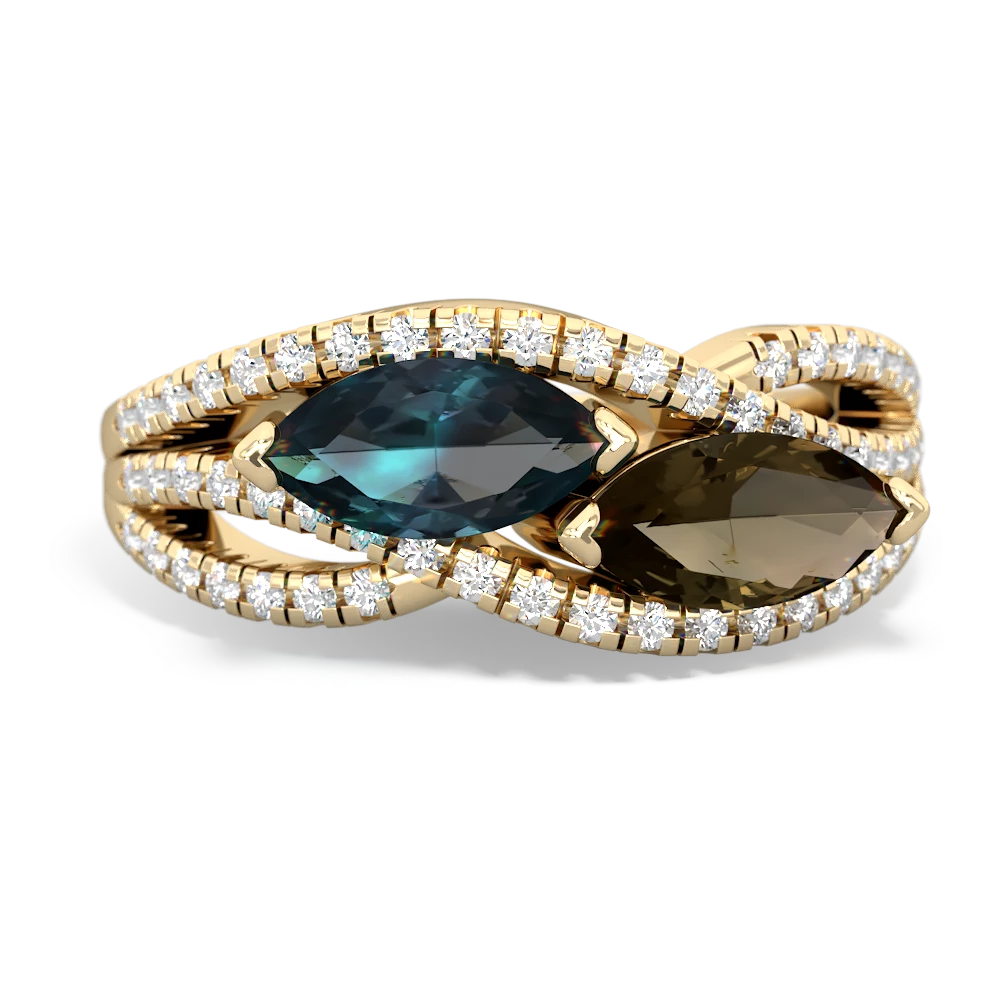 Alexandrite Diamond Rivers 14K Yellow Gold ring R3070