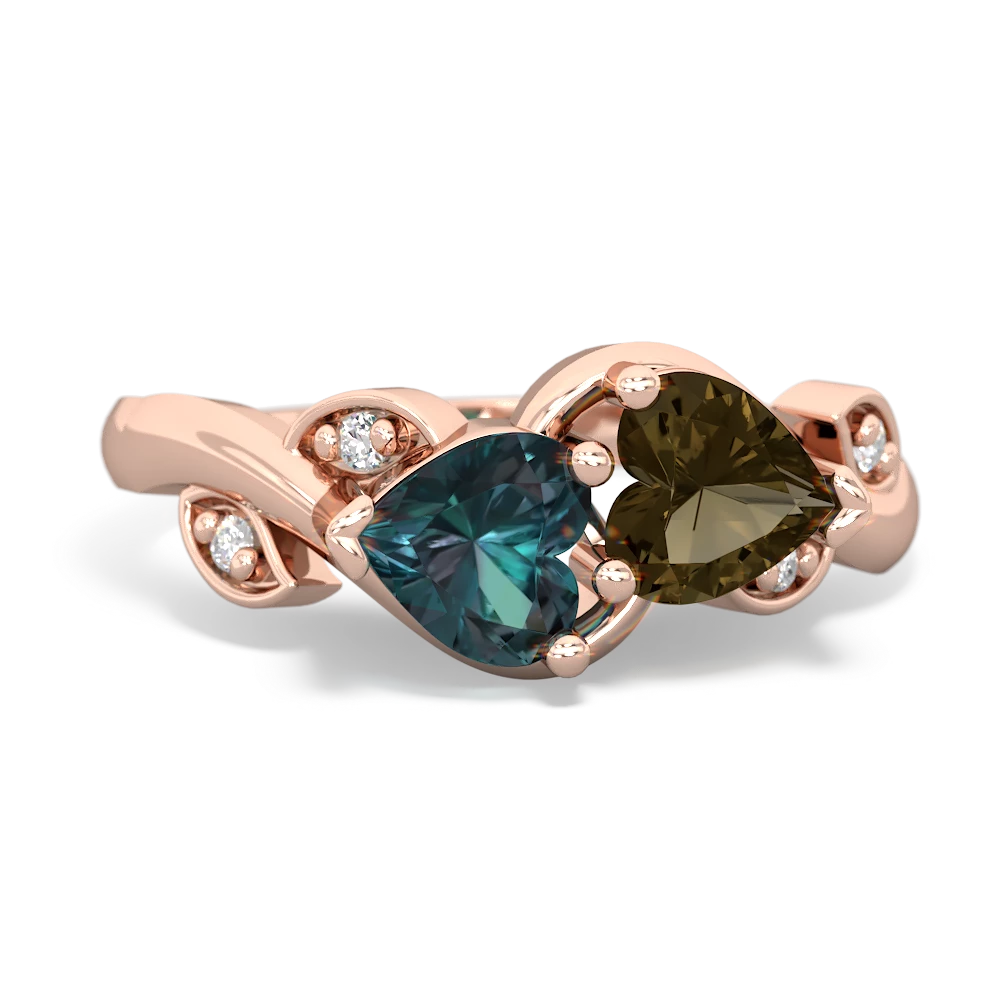 Alexandrite Floral Elegance 14K Rose Gold ring R5790