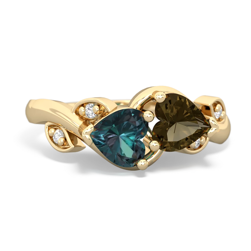 Alexandrite Floral Elegance 14K Yellow Gold ring R5790