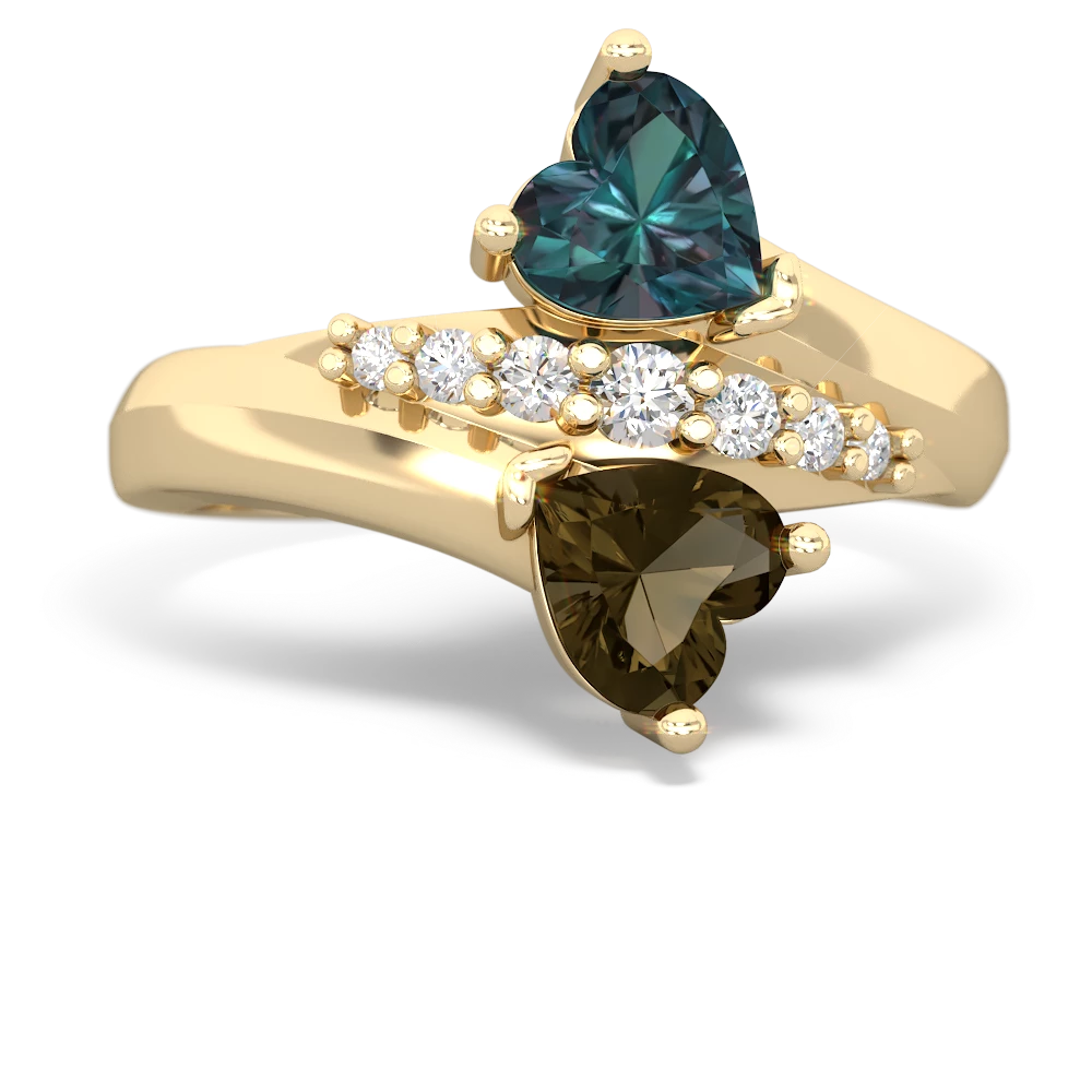 Alexandrite Heart To Heart 14K Yellow Gold ring R2064