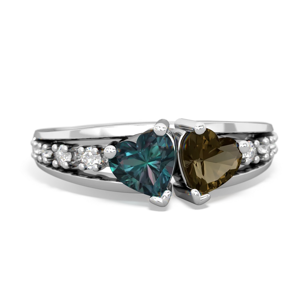 Alexandrite Heart To Heart 14K White Gold ring R3342