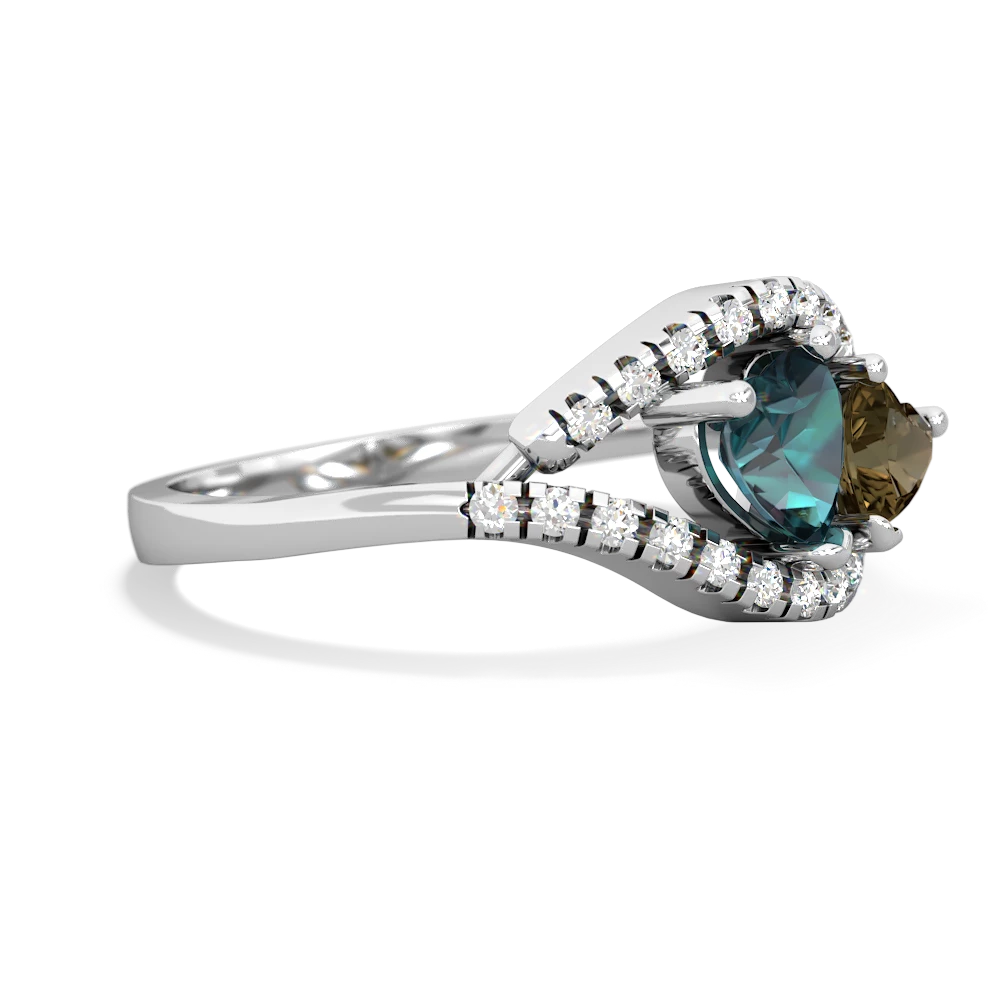 Alexandrite Mother And Child 14K White Gold ring R3010