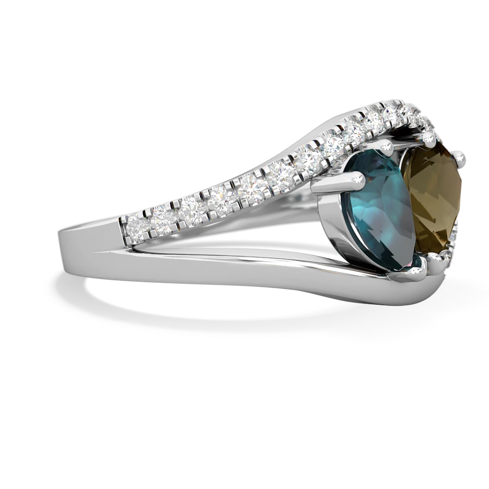 Alexandrite Nestled Heart Keepsake 14K White Gold ring R5650