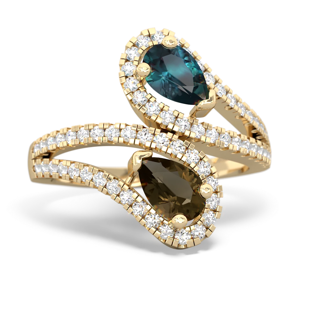 Alexandrite Diamond Dazzler 14K Yellow Gold ring R3000