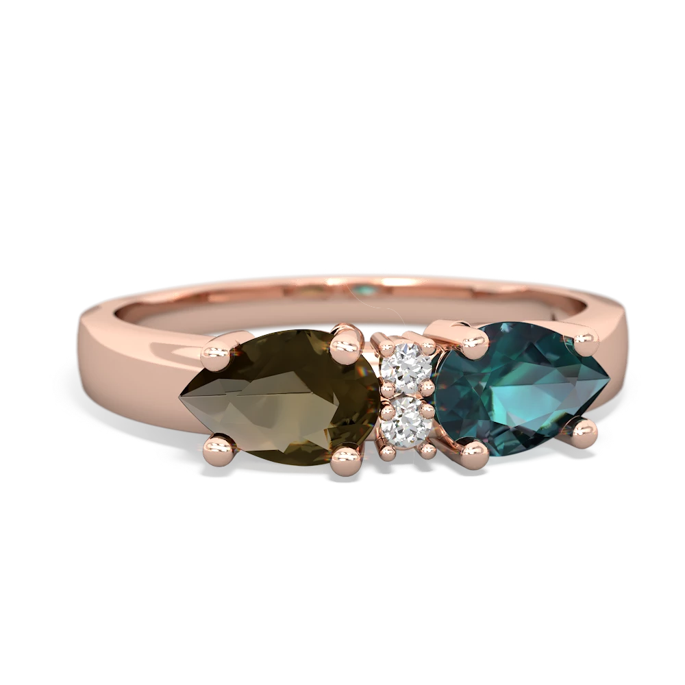 Alexandrite Pear Bowtie 14K Rose Gold ring R0865