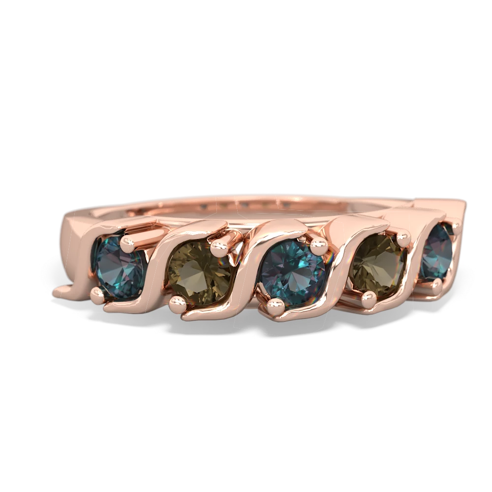 Alexandrite Anniversary Band 14K Rose Gold ring R2089