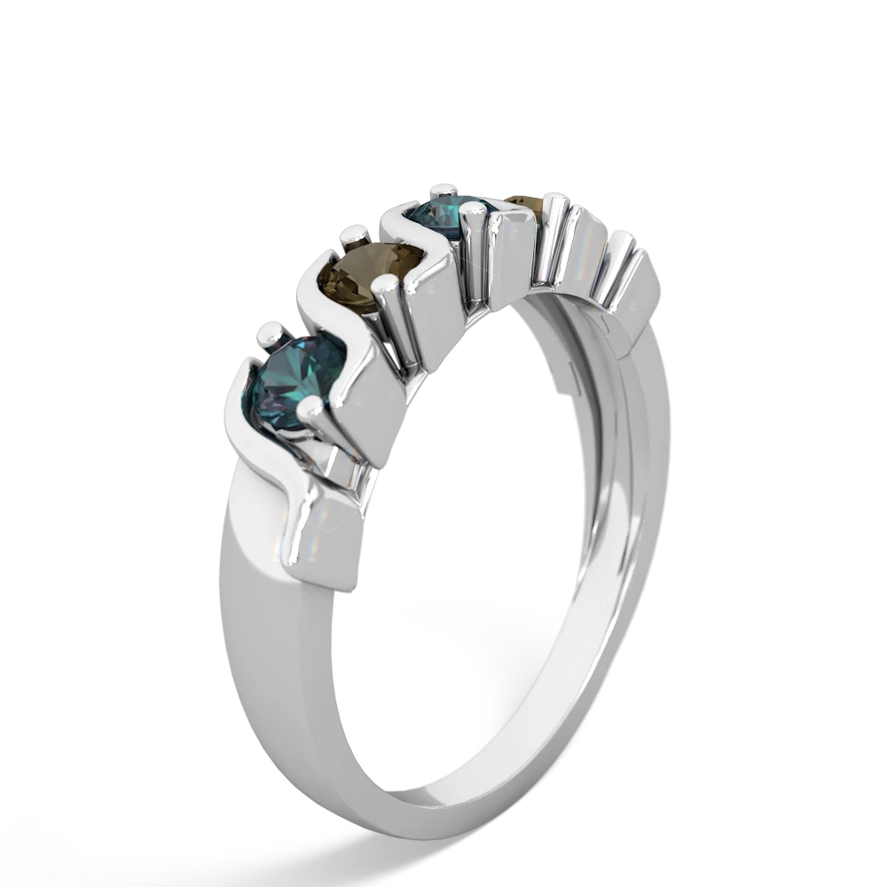 Alexandrite Anniversary Band 14K White Gold ring R2089