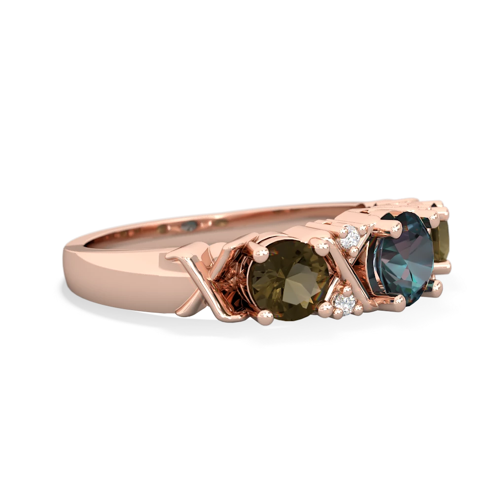 Alexandrite Hugs And Kisses 14K Rose Gold ring R5016