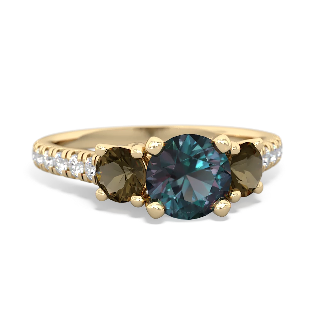 Alexandrite Pave Trellis 14K Yellow Gold ring R5500