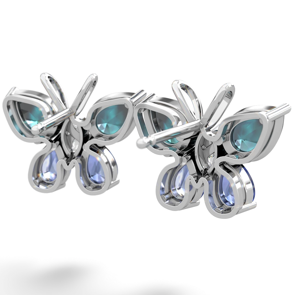 Alexandrite Butterfly 14K White Gold earrings E2215