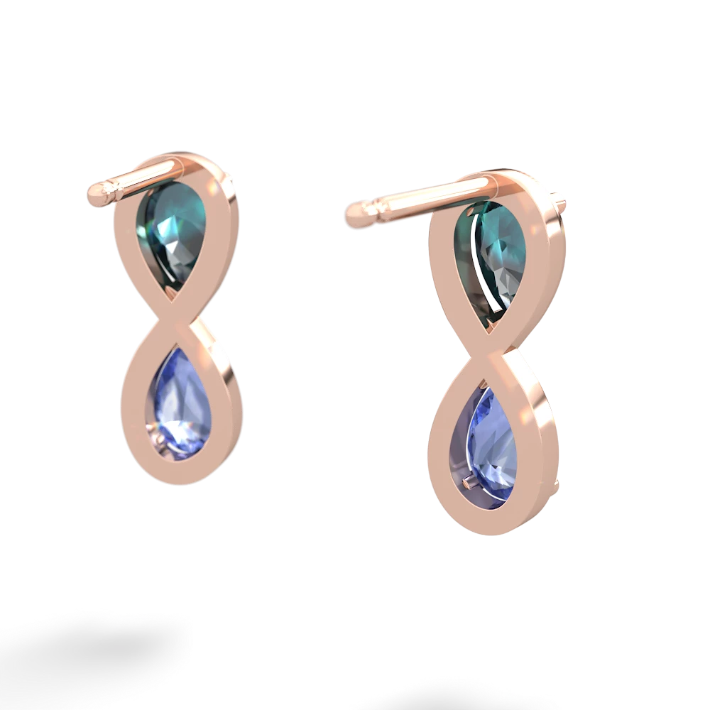 Alexandrite Infinity 14K Rose Gold earrings E5050