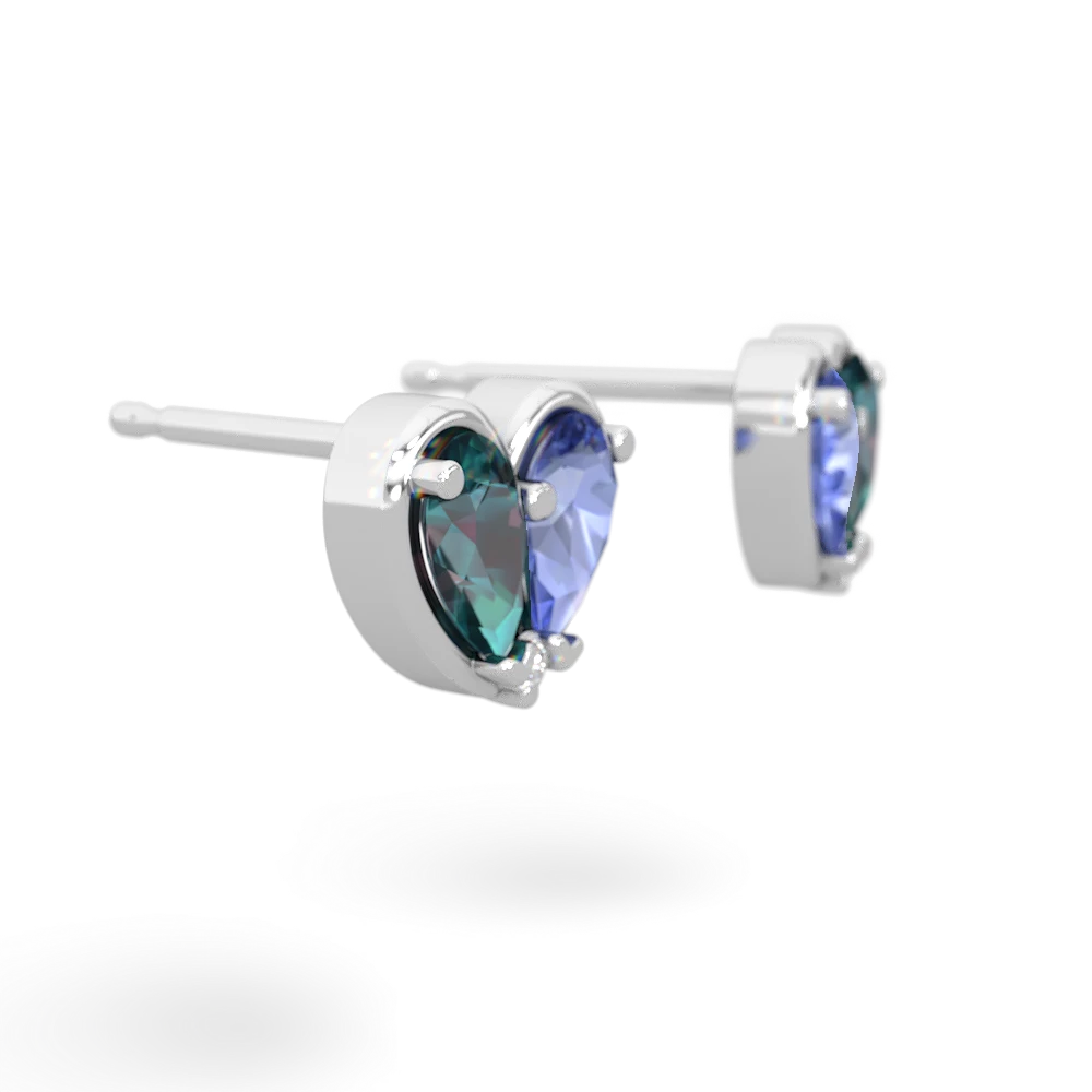 Alexandrite 'Our Heart' 14K White Gold earrings E5072