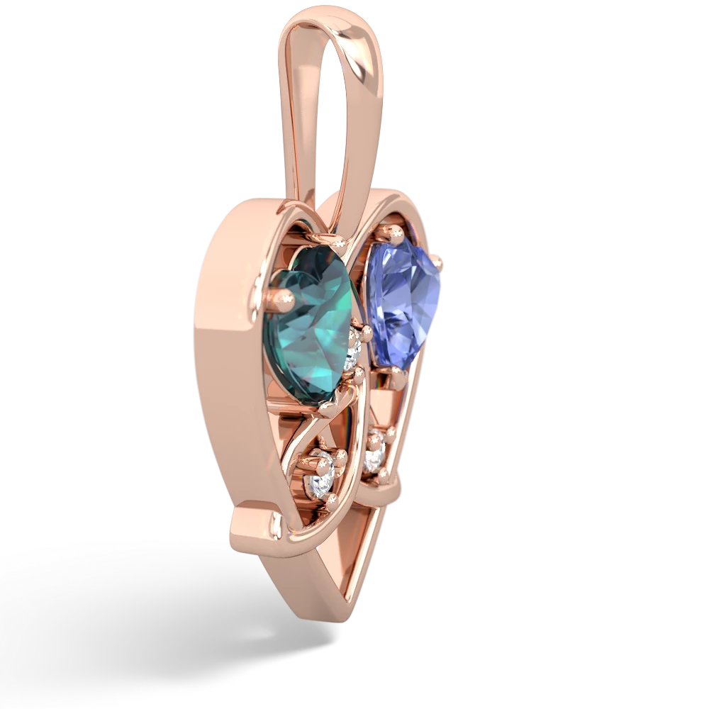 Alexandrite Celtic Trinity Heart 14K Rose Gold pendant P5331