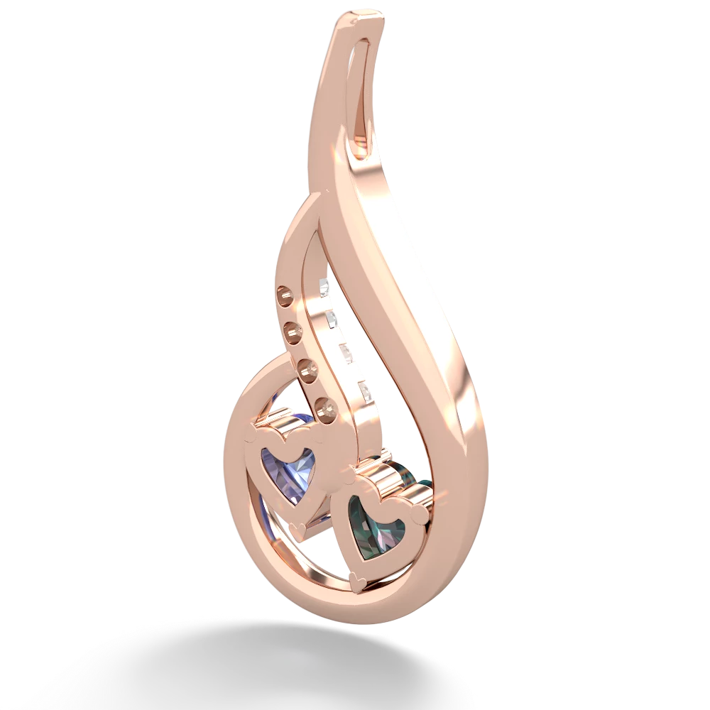 Alexandrite Keepsake Curves 14K Rose Gold pendant P5450