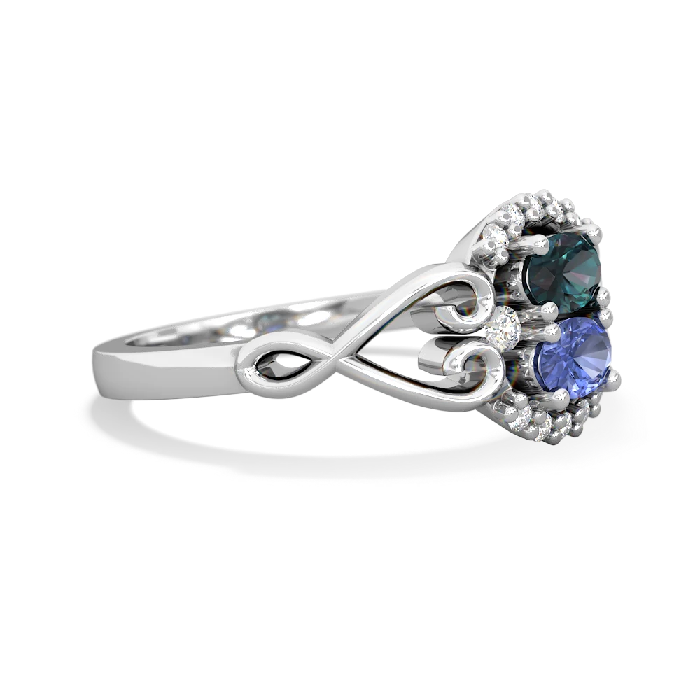 Alexandrite Love Nest 14K White Gold ring R5860