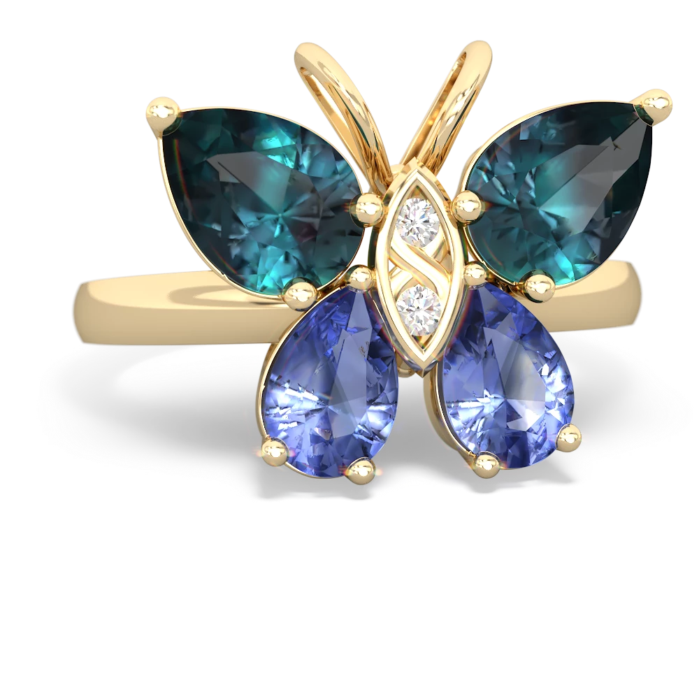 Alexandrite Butterfly 14K Yellow Gold ring R2215