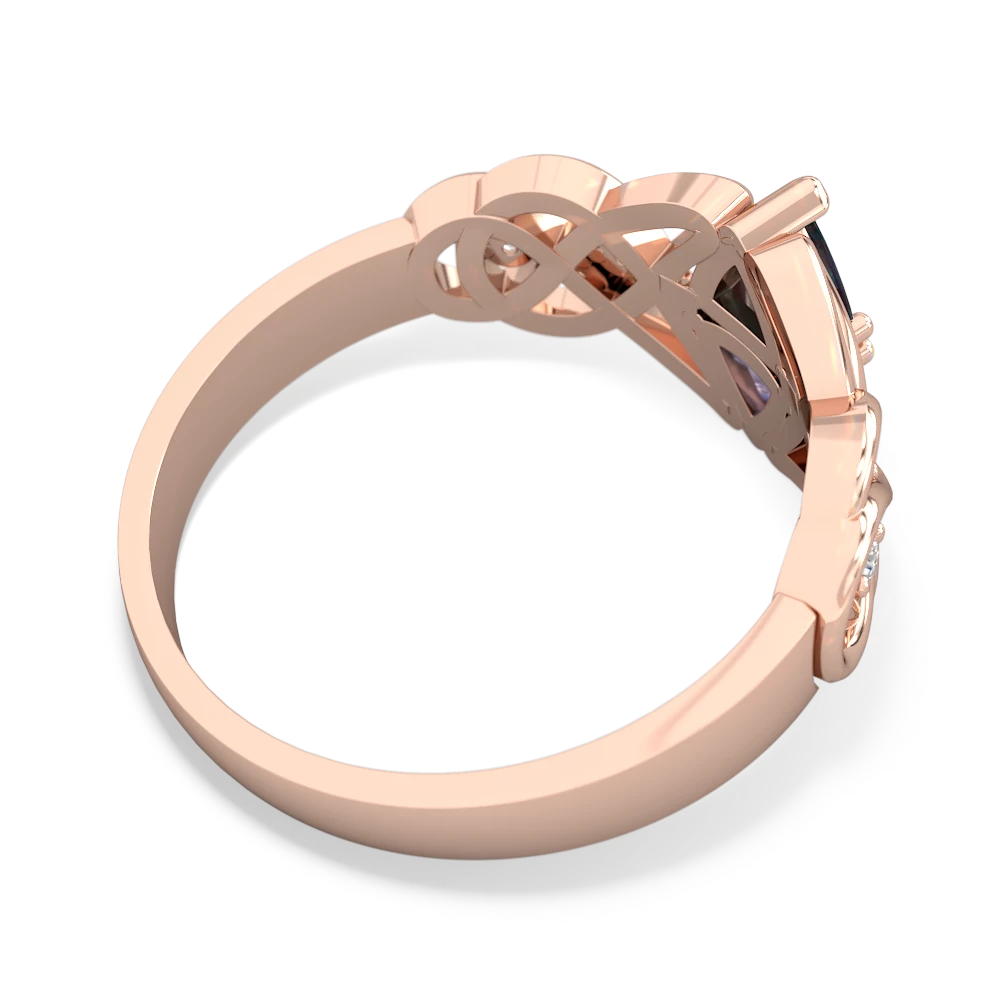 Alexandrite Keepsake Celtic Knot 14K Rose Gold ring R5300