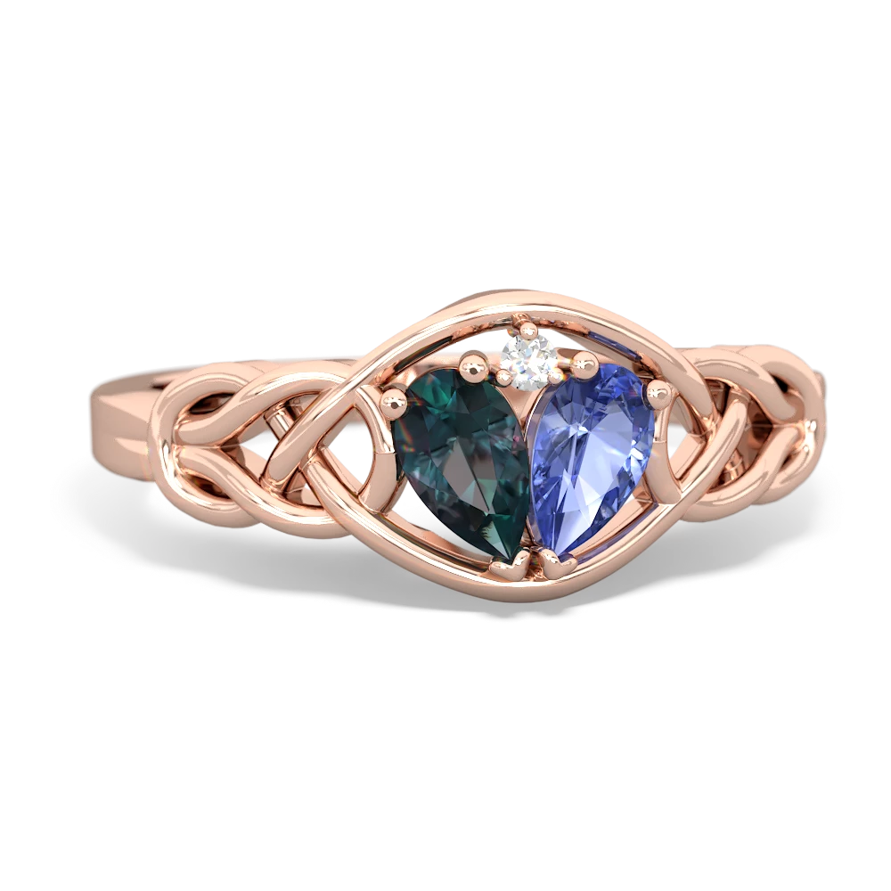 Alexandrite Celtic Love Knot 14K Rose Gold ring R5420