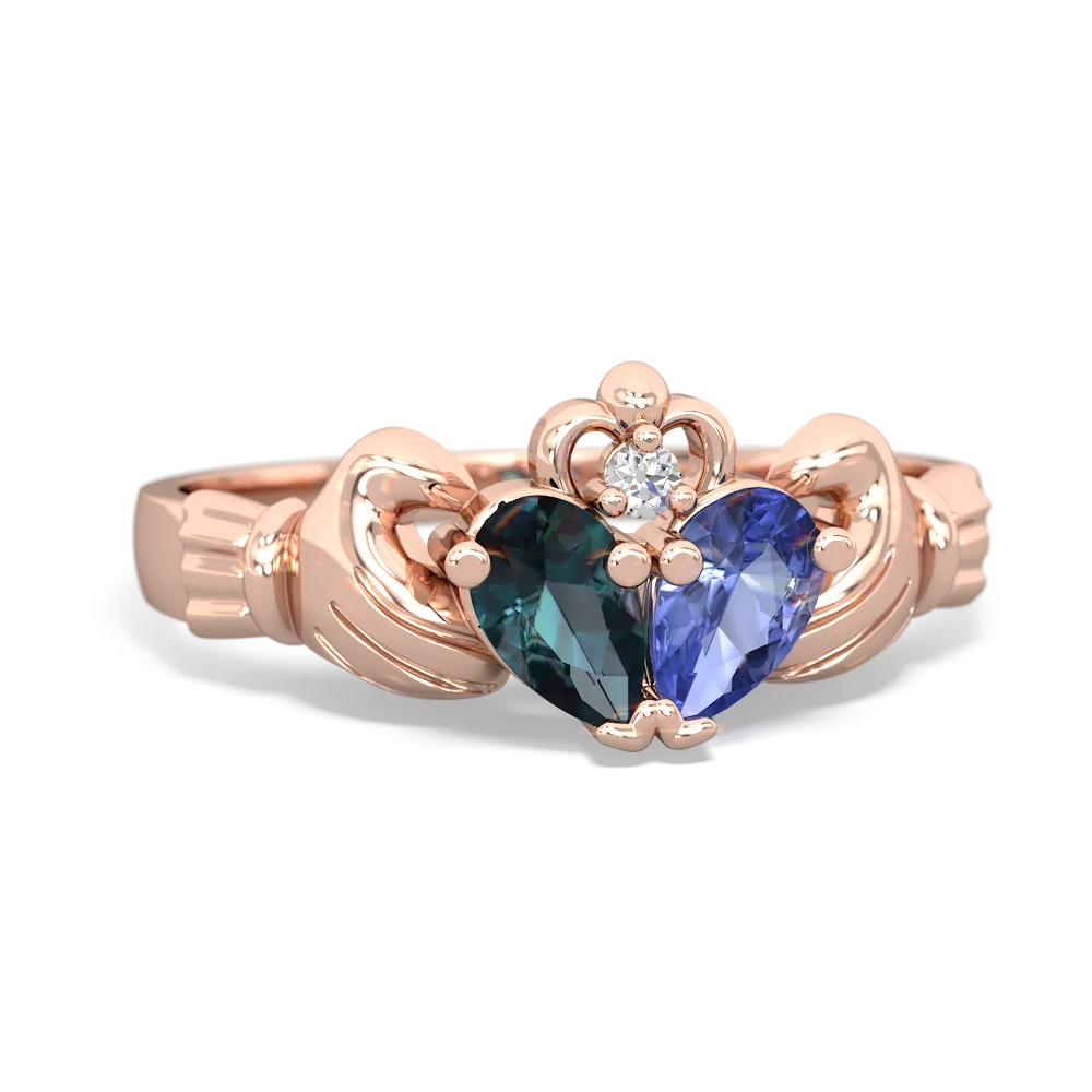 Alexandrite 'Our Heart' Claddagh 14K Rose Gold ring R2388