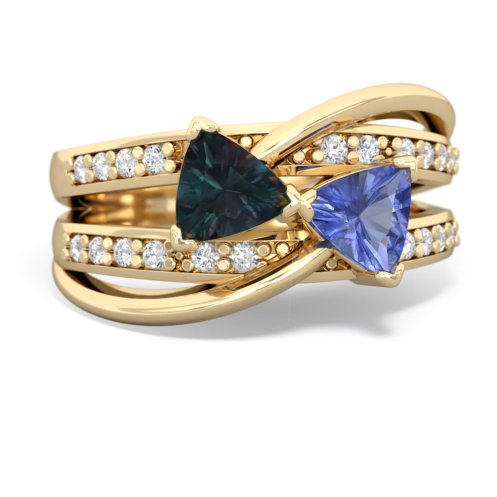 Alexandrite Bowtie 14K Yellow Gold ring R2360