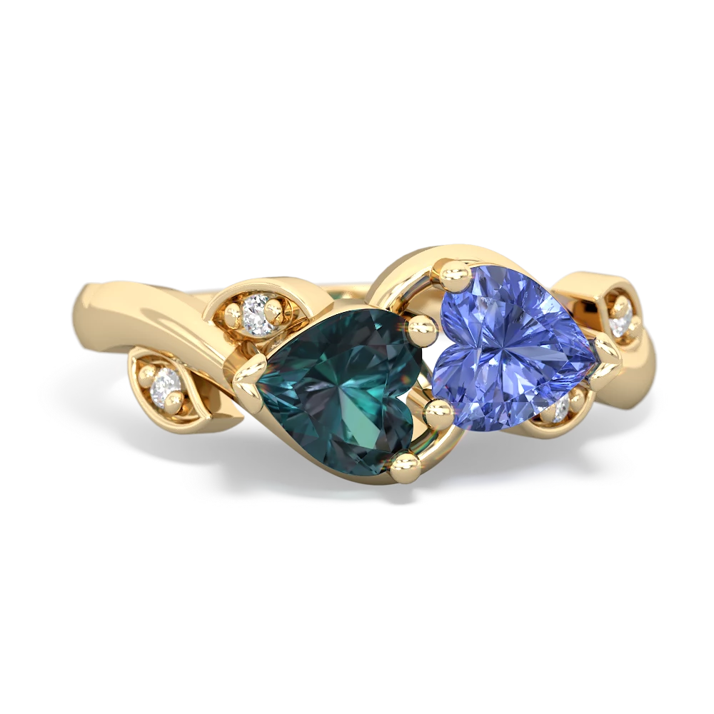 Alexandrite Floral Elegance 14K Yellow Gold ring R5790