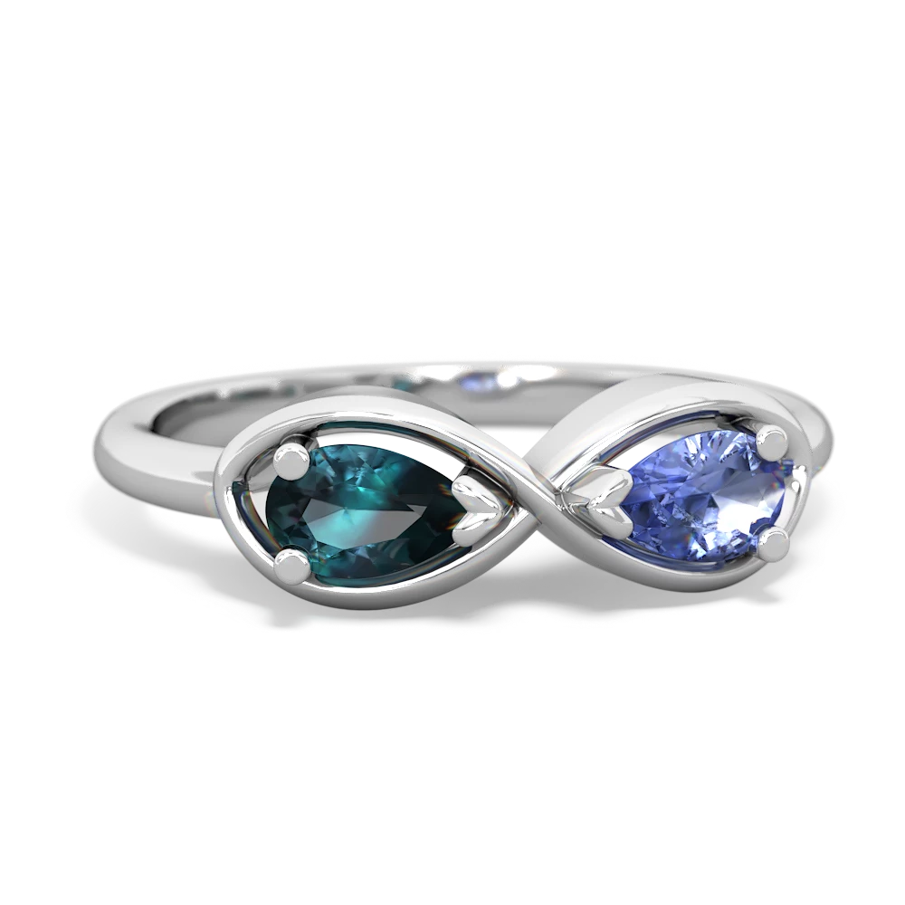 Alexandrite Infinity 14K White Gold ring R5050