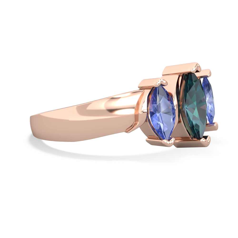 Alexandrite Three Peeks 14K Rose Gold ring R2433