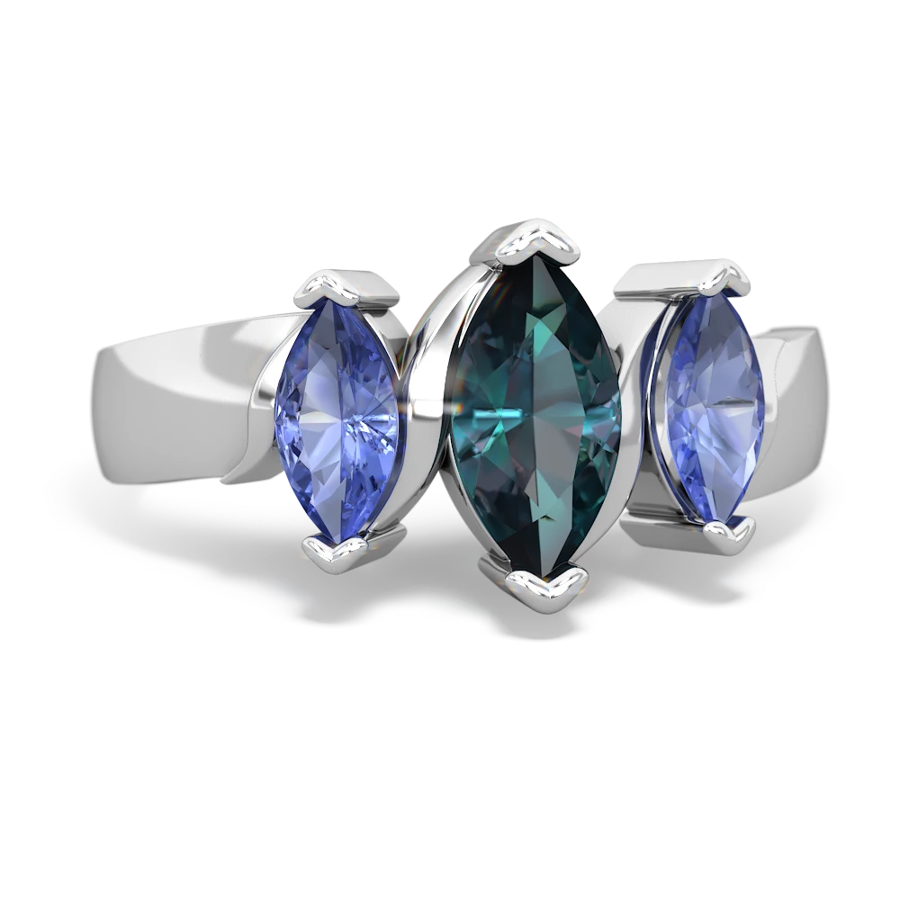 Alexandrite Three Peeks 14K White Gold ring R2433