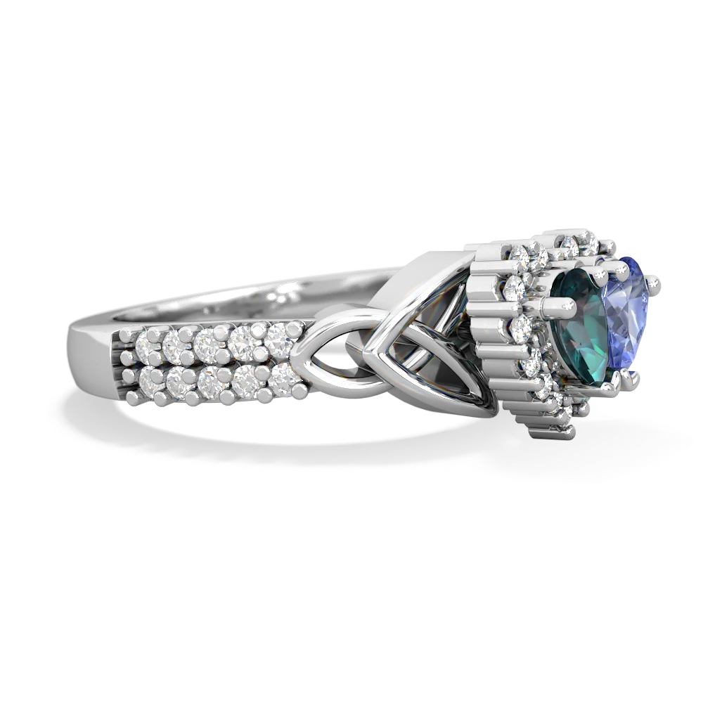 Alexandrite Celtic Knot Two Hearts As One 14K White Gold ring R2644HRT